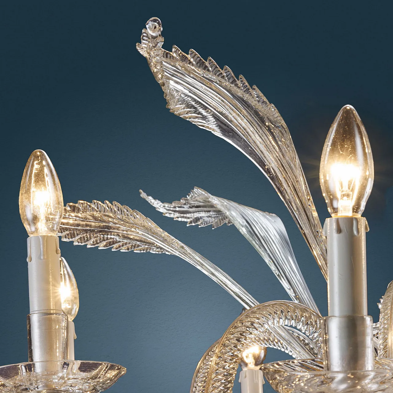 Lampadario in legno dorato e cristallo, '800 7