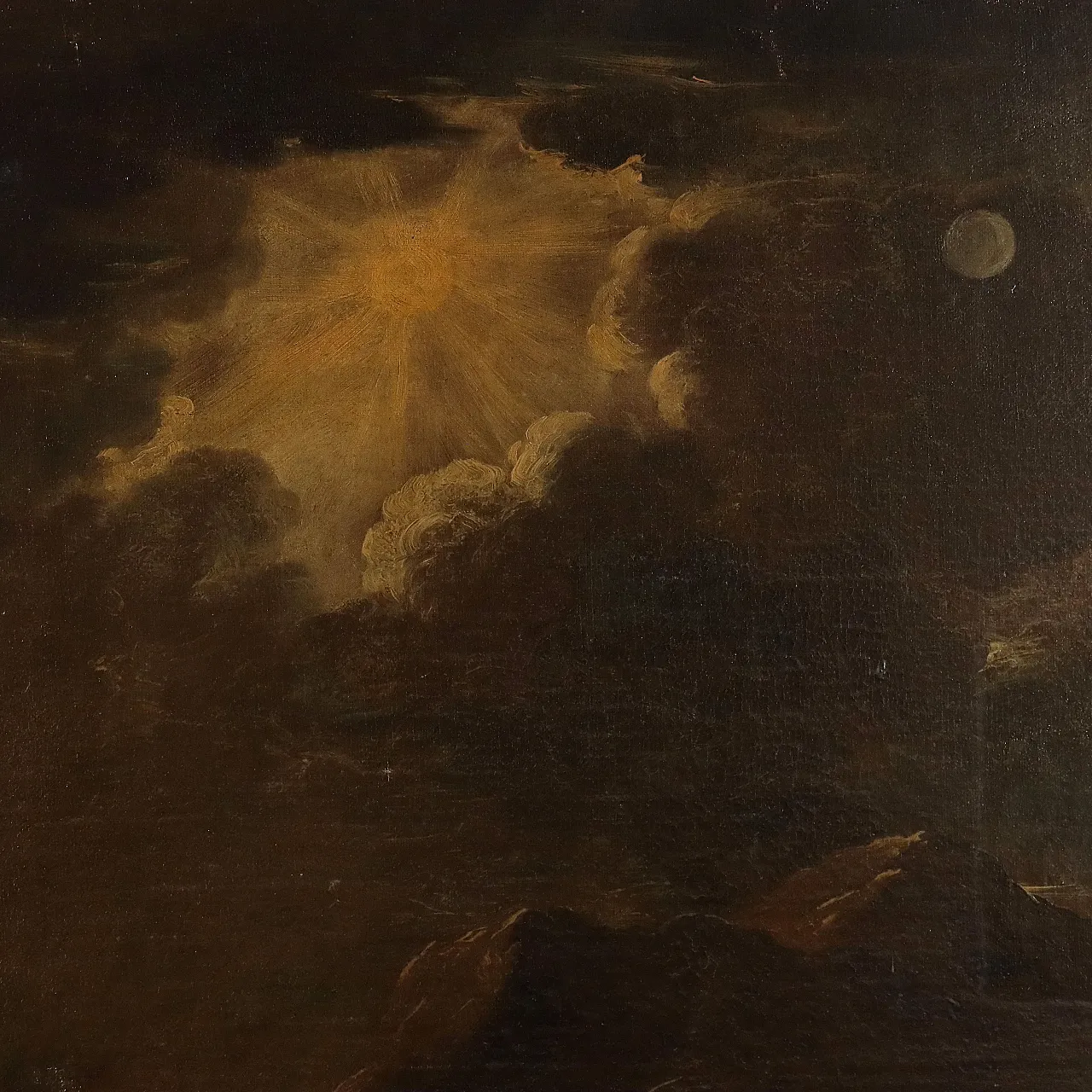 Landscape with Preaching Scene, oil on canvas, 18th century 5