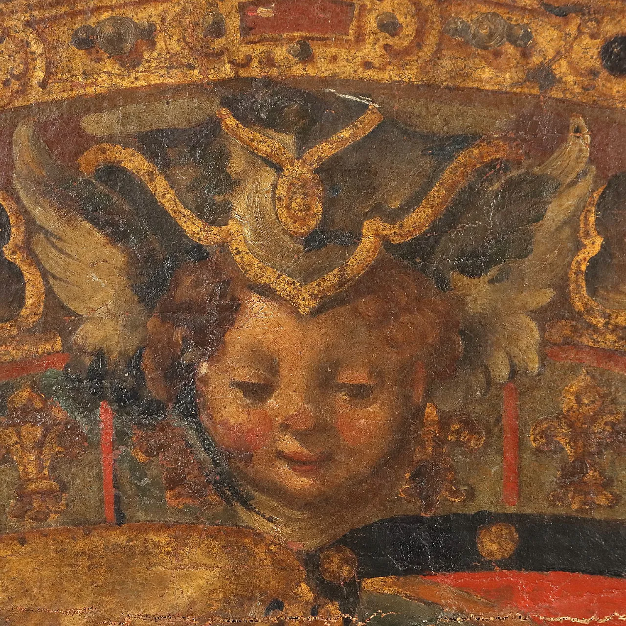 Stemma nobiliare Barocco in legno dipinto, fine '600 3