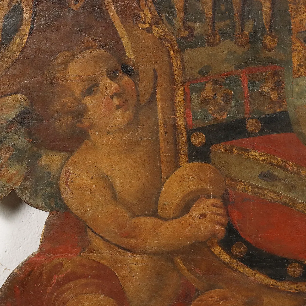 Stemma nobiliare Barocco in legno dipinto, fine '600 4