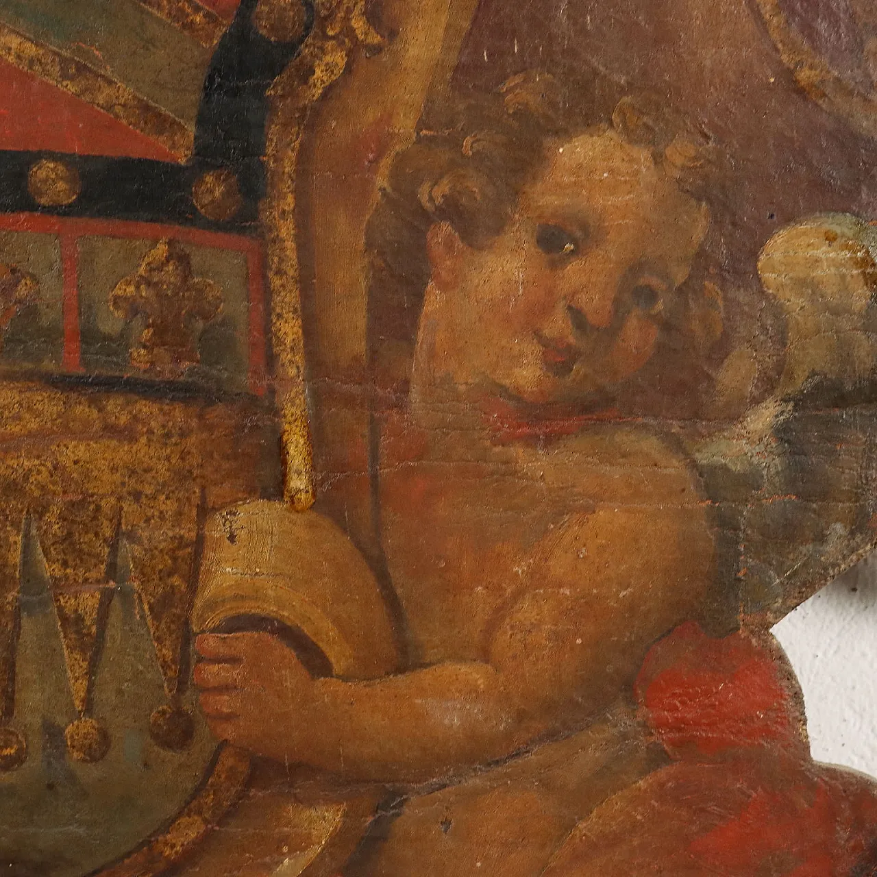 Stemma nobiliare Barocco in legno dipinto, fine '600 5