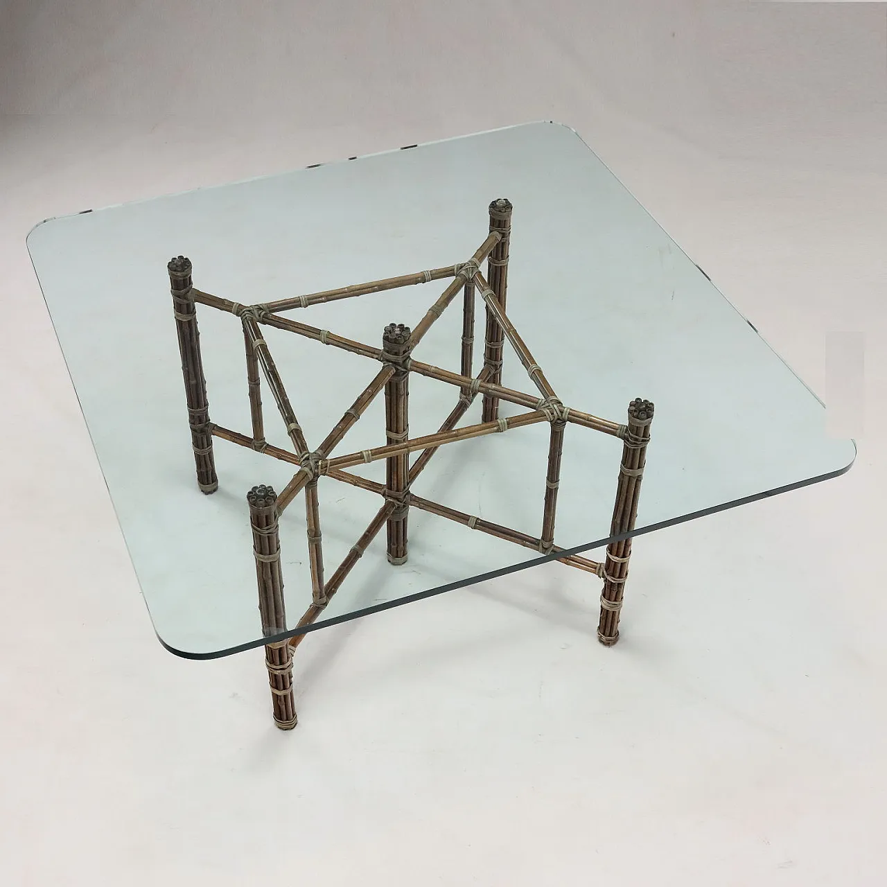 Vintage Table McGuire Design Lyda Levi Bamboo Glass 1980s 4