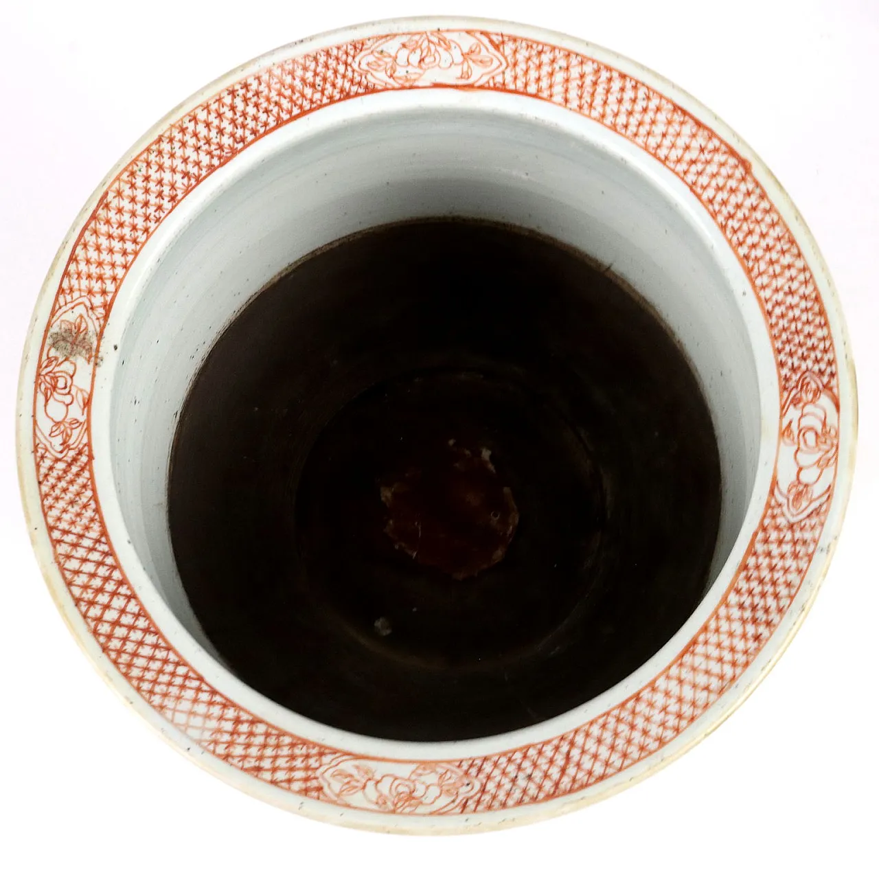 Coppia di vasi Jardiniere cinesi in ceramica policroma e legno, inizio '900 8