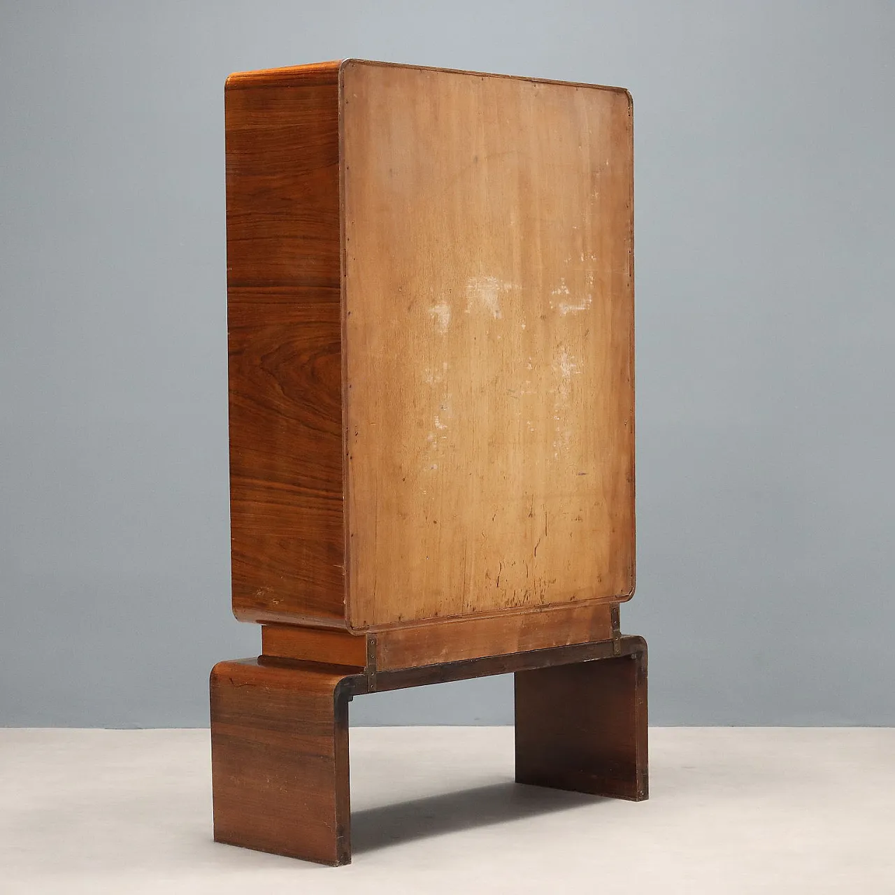 Vetrina con ante in vetro e impiallacciatura in legno esotico, '900 8