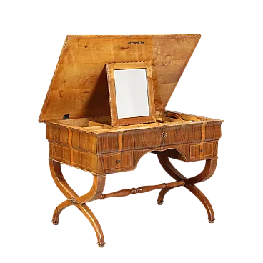 Tavolo da lavoro in noce, metà '800