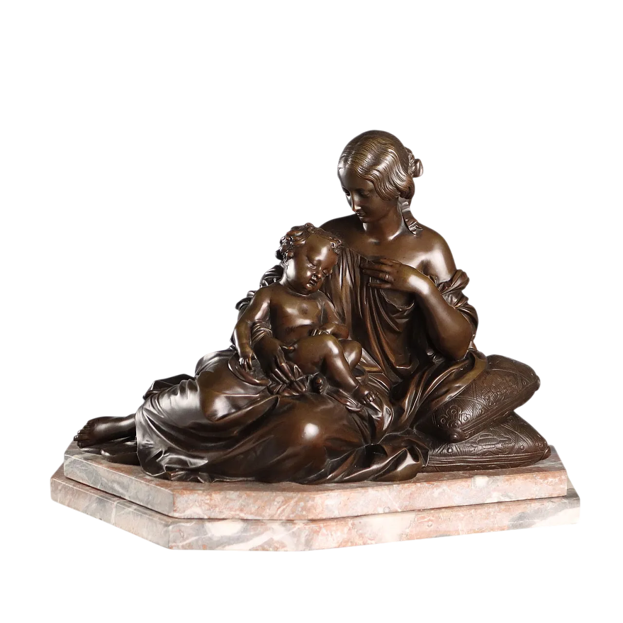 Scultura in bronzo su base in marmo, '900 11