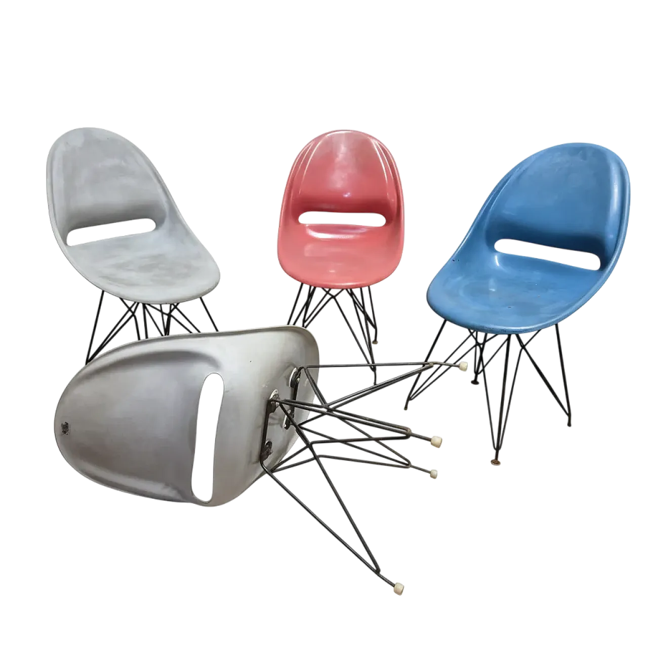 4 sedie Navratil di Vertex, anni '60 8