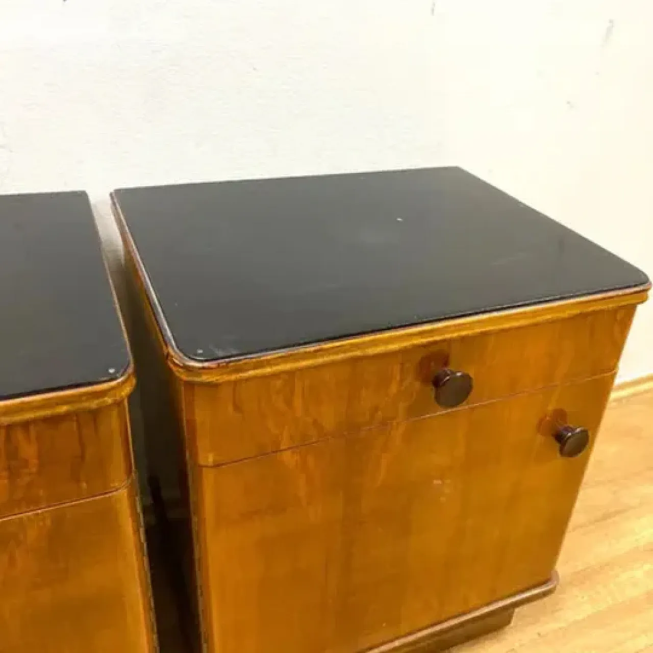 Coppia di comodini retrò in legno impiallacciato, anni '60 6