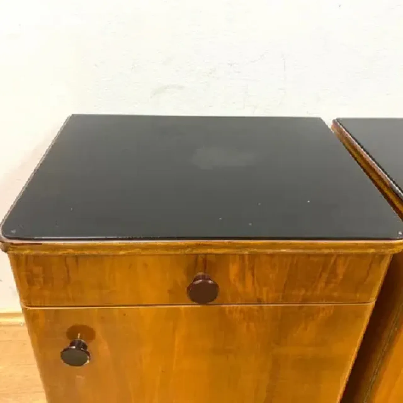 Coppia di comodini retrò in legno impiallacciato, anni '60 9