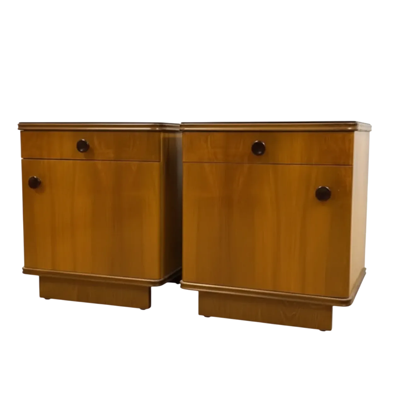 Coppia di comodini retrò in legno impiallacciato, anni '60 12