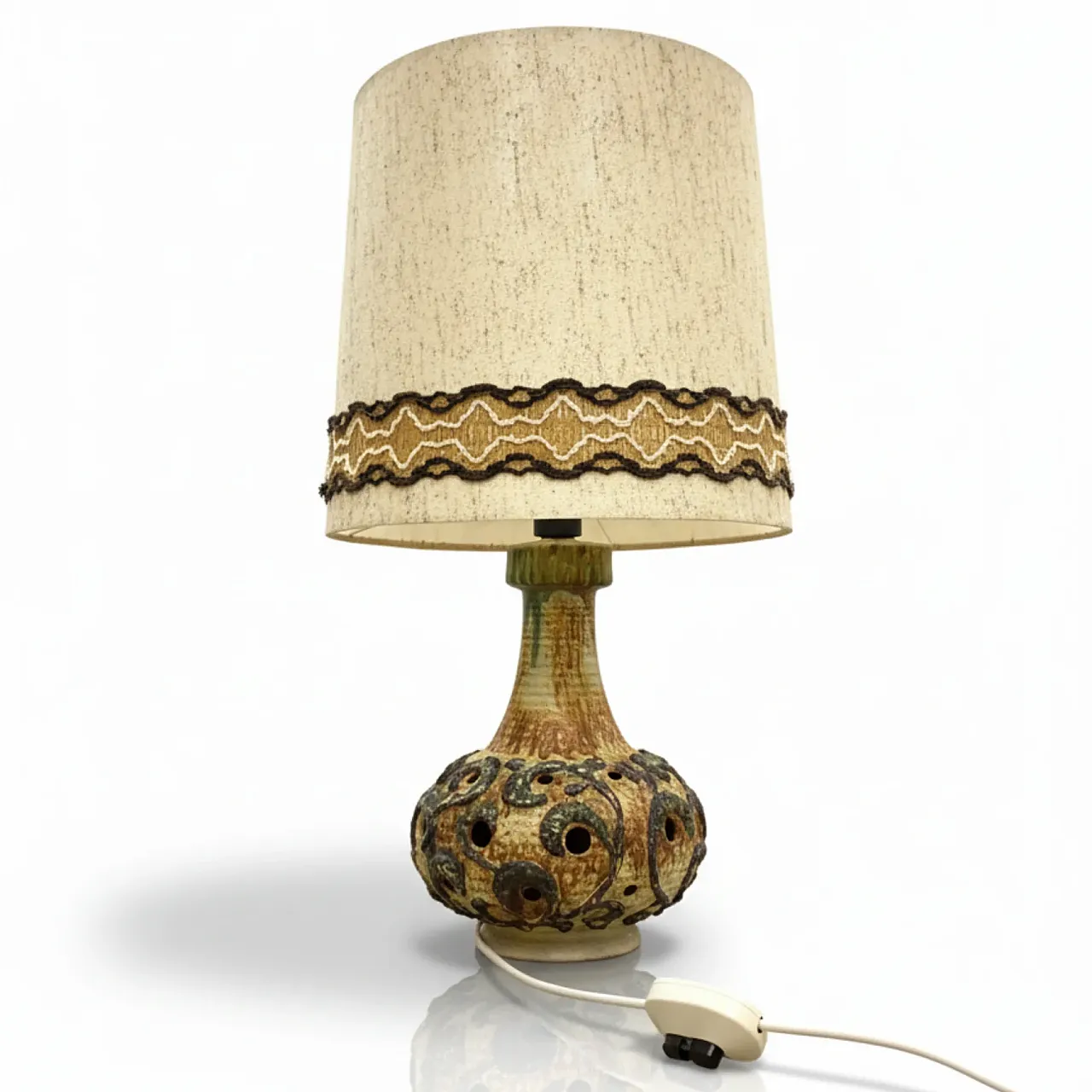 Lampada da tavolo in ceramica retrò, Studio Design, anni '70 1