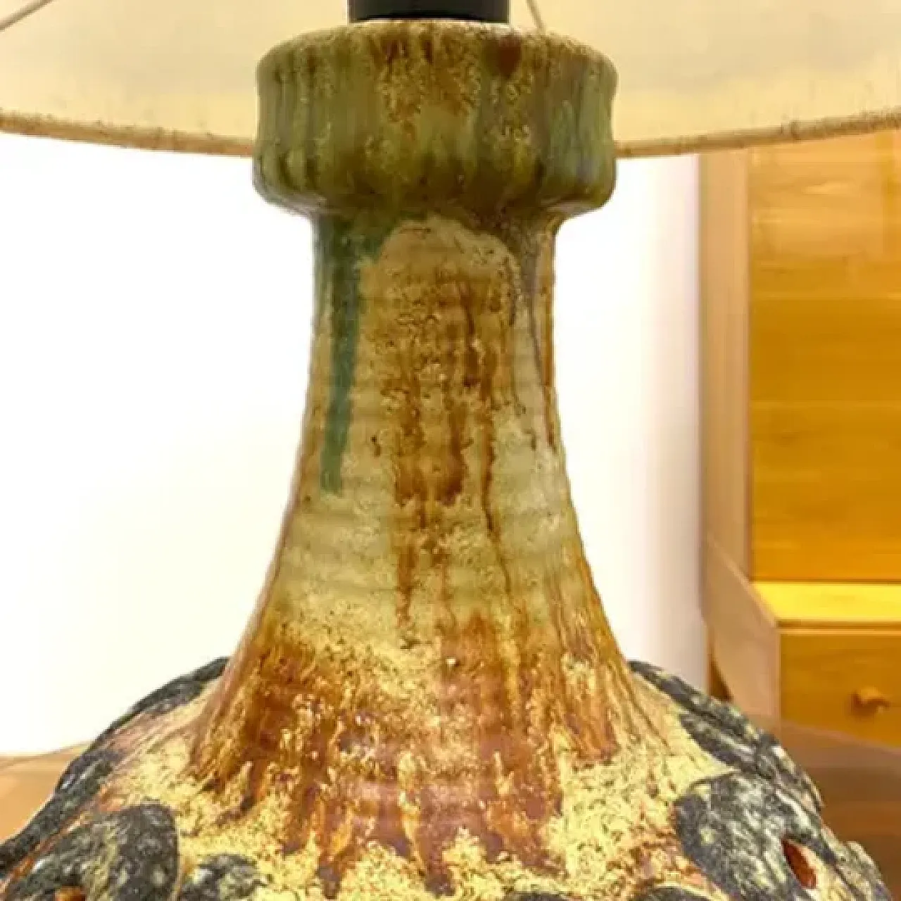 Lampada da tavolo in ceramica retrò, Studio Design, anni '70 9