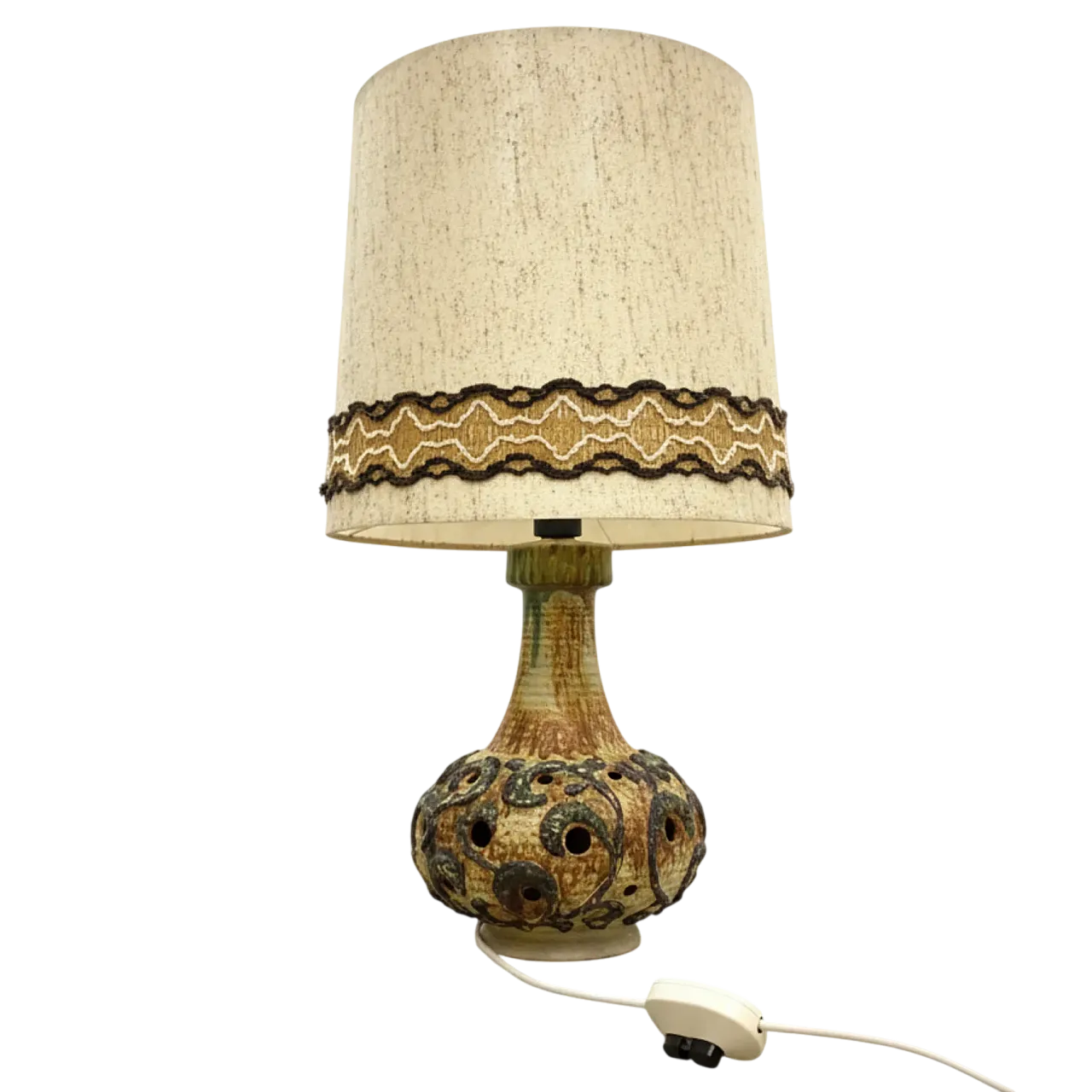 Lampada da tavolo in ceramica retrò, Studio Design, anni '70 10