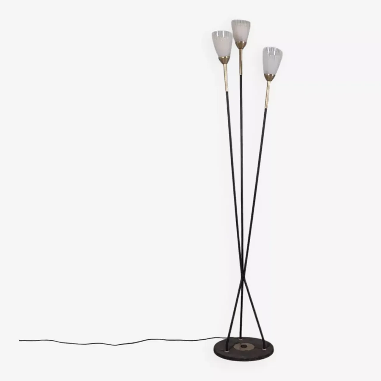 Three-light glass floor lamp, 1960s 1