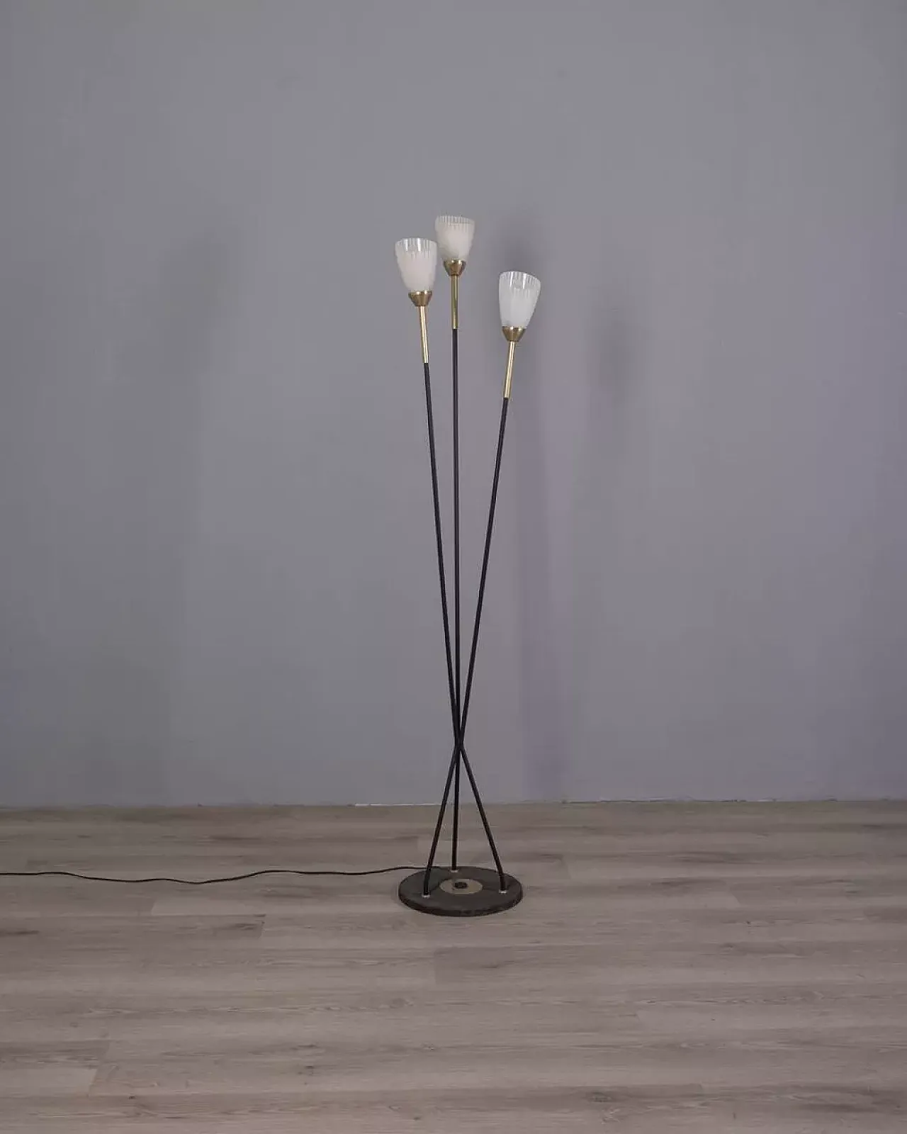 Three-light glass floor lamp, 1960s 10