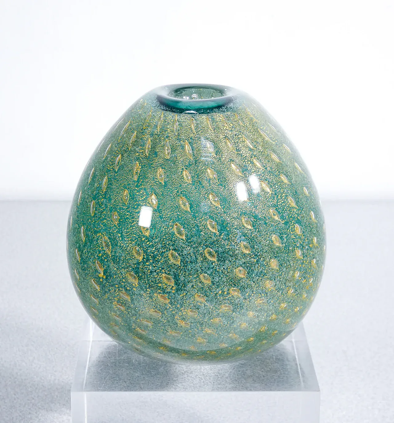 Vaso in vetro soffiato bullicante di Carlo Scarpa per Venini, anni '30 1