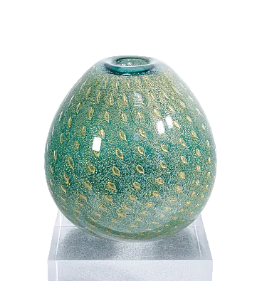 Vaso in vetro soffiato bullicante di Carlo Scarpa per Venini, anni '30