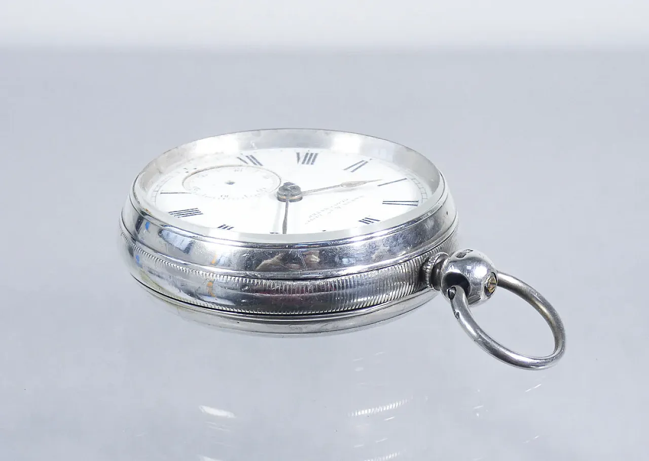 Sterling Silver Pocket Watch, WATTS & Co, 19th century 10