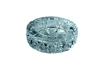 Posacenere rotondo Art Déco in vetro cristallo al piombo, anni '30