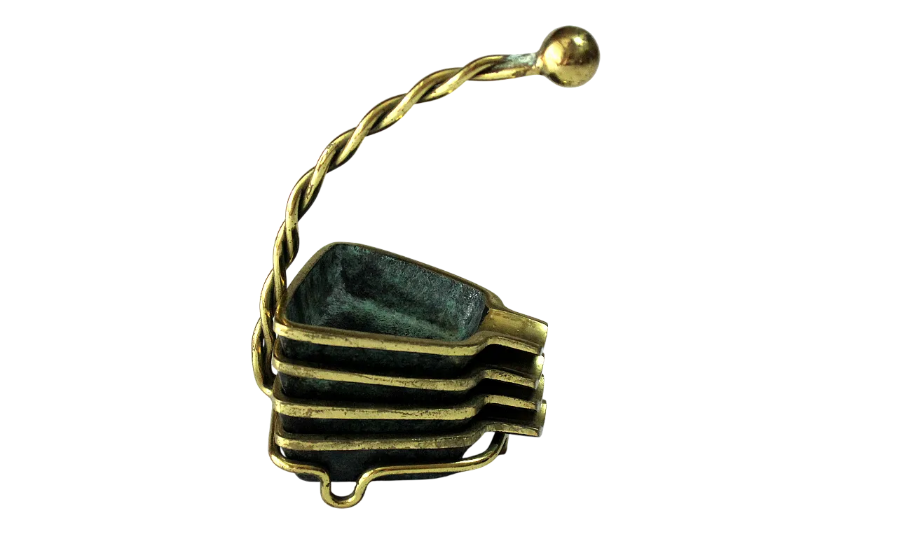 Posacenere impilabili in bronzo e ottone di Carl Auböck, anni '50 10
