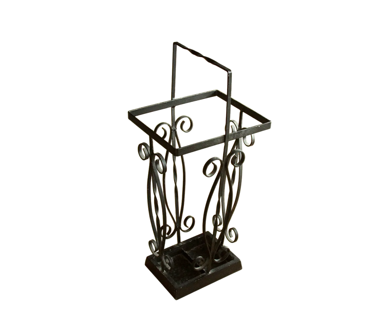 Handmade wrought iron umbrella stand, 70s 9