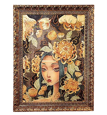 Nippon decorative painting in mixed media on canvas, 20th century
