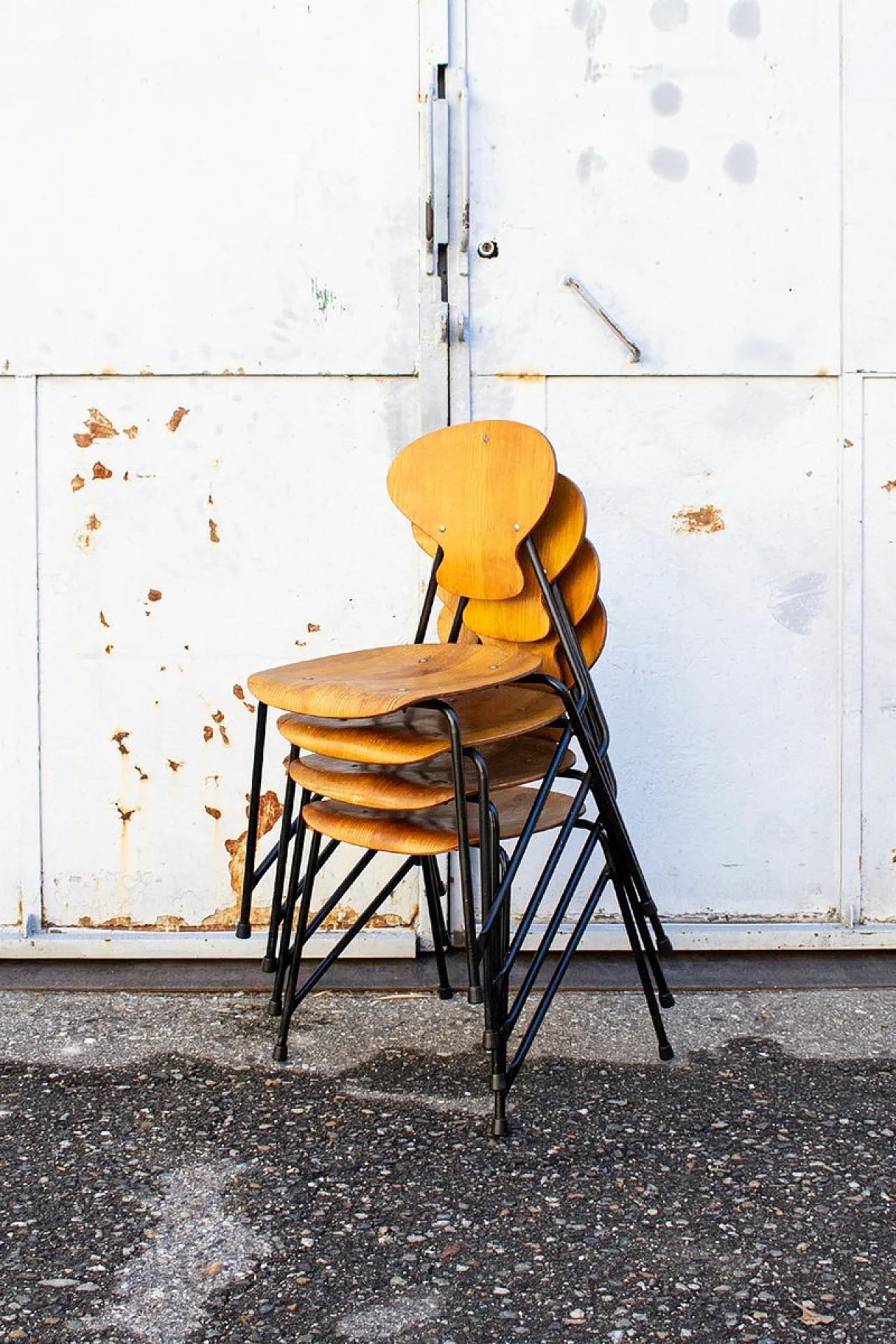 4 Sedie di Aurelio Villari per Isa Bergamo, anni '50 2