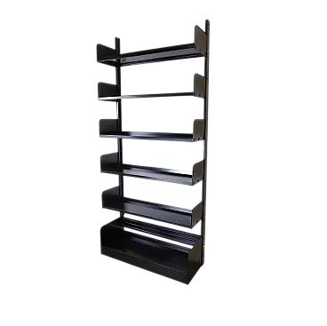 Congress bookcase by Lips Vago in black metal, 1970s