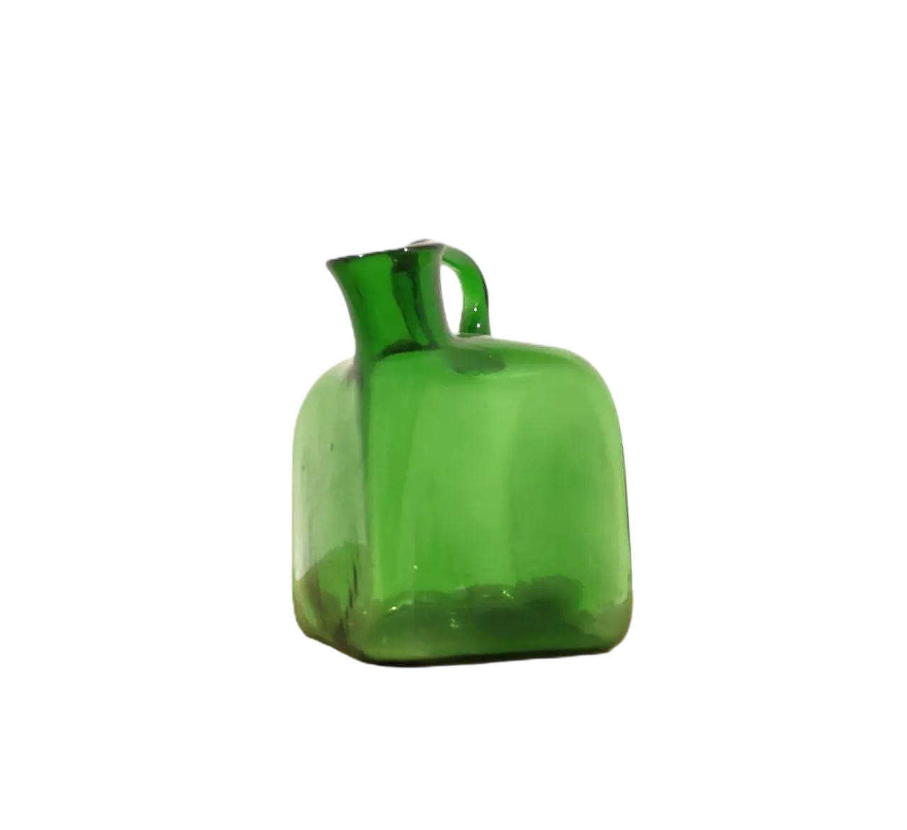 Vetrerie di Empoli, green blown glass pourer from the 1950s 16