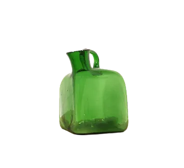 Vetrerie di Empoli, green blown glass pourer from the 1950s