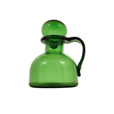Vetrerie di Empoli, large blown glass bottle from the 1950s