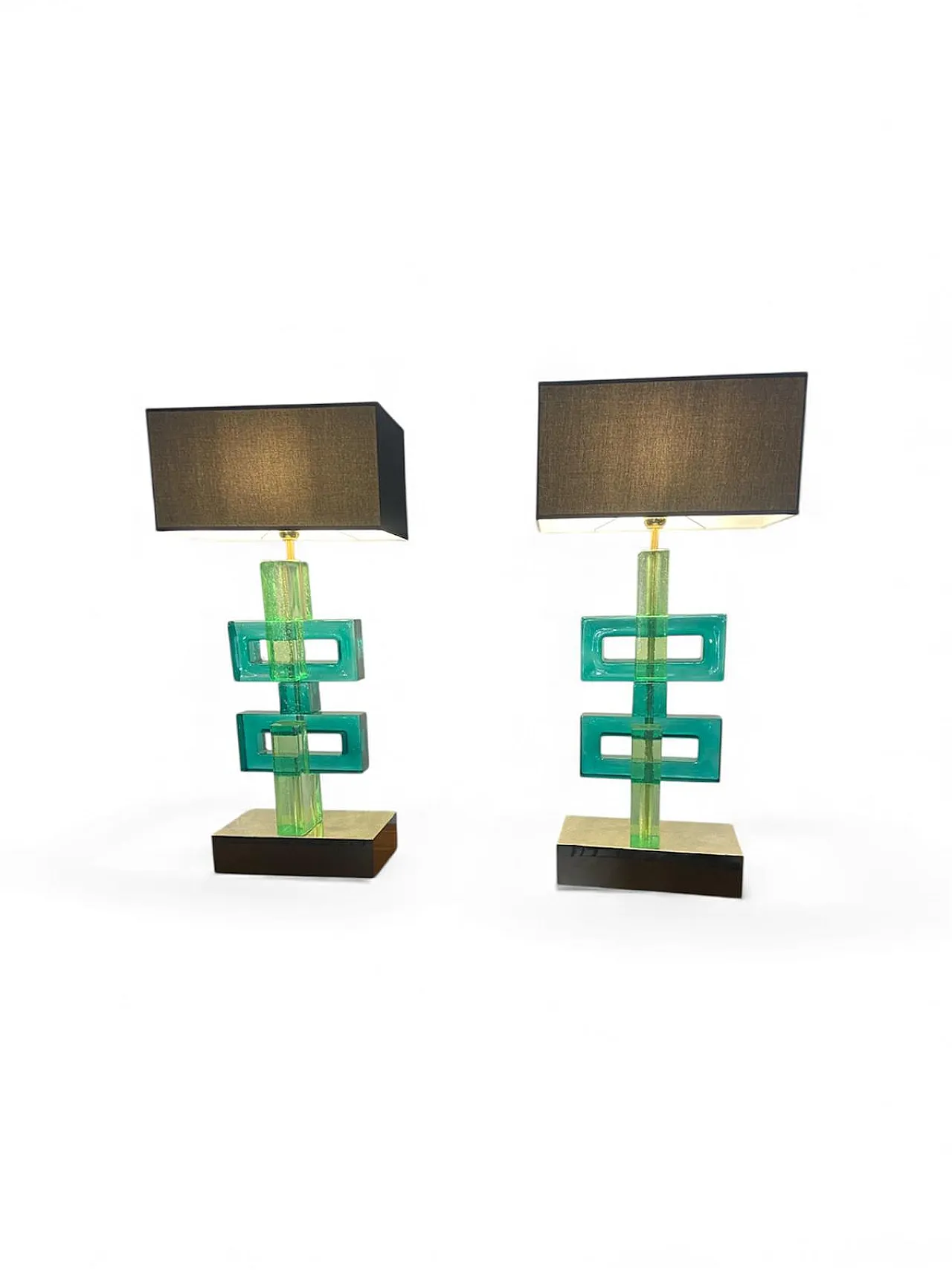 Coppia di lampade in vetro di Murano, anni '70 1