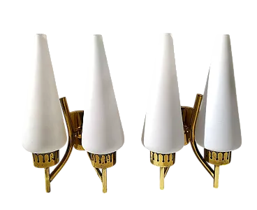 Coppie di applique di Angelo Lelli per Arredoluce, anni '50