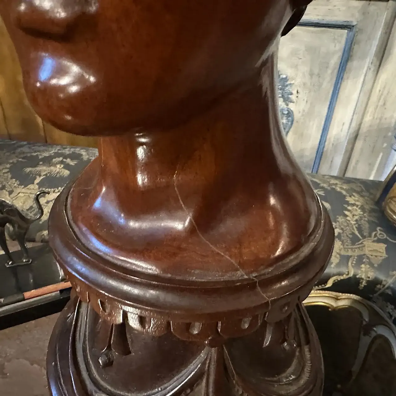 Busto di giovane donna, scultura in legno, primo '900 6