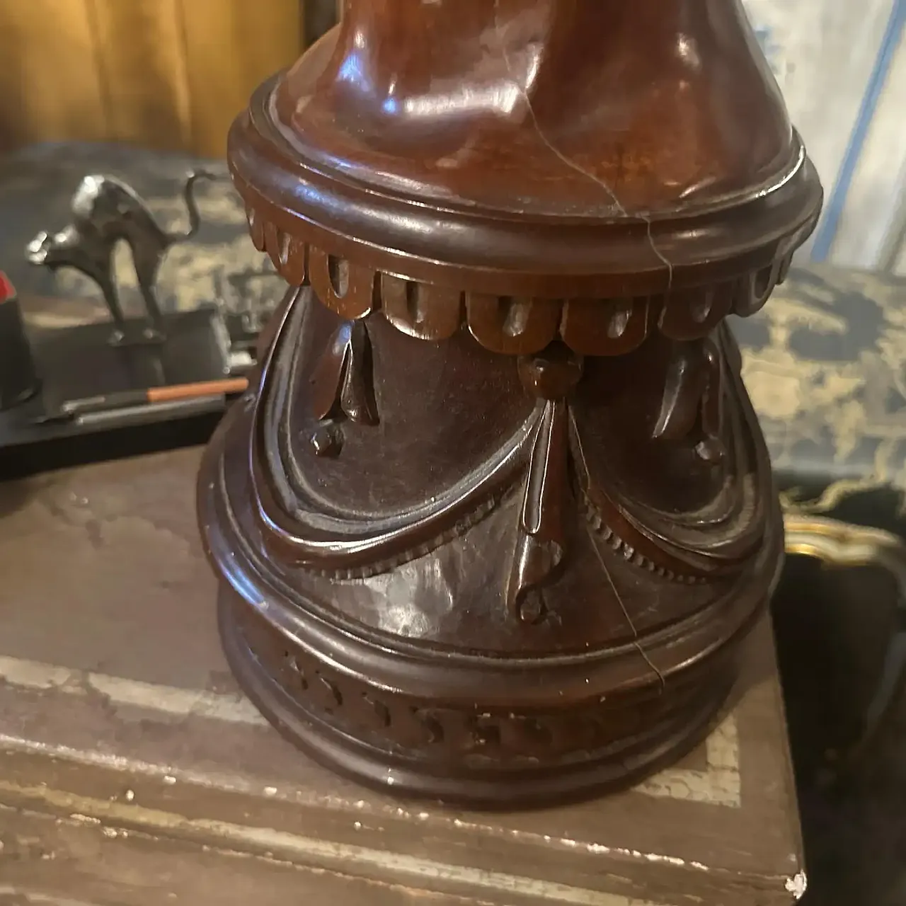 Busto di giovane donna, scultura in legno, primo '900 12