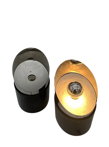 Coppia di applique in plastica e acciaio di Luci, anni '70