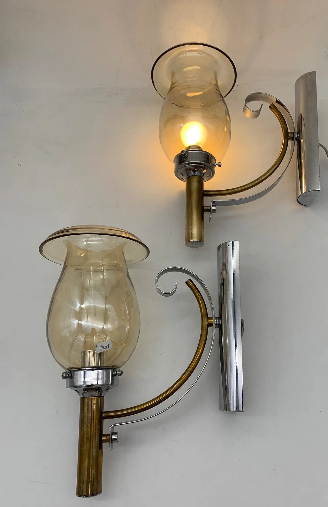 Coppia di lampade da parete attribuite a Seguso, anni '70 2