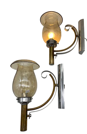 Coppia di lampade da parete attribuite a Seguso, anni '70