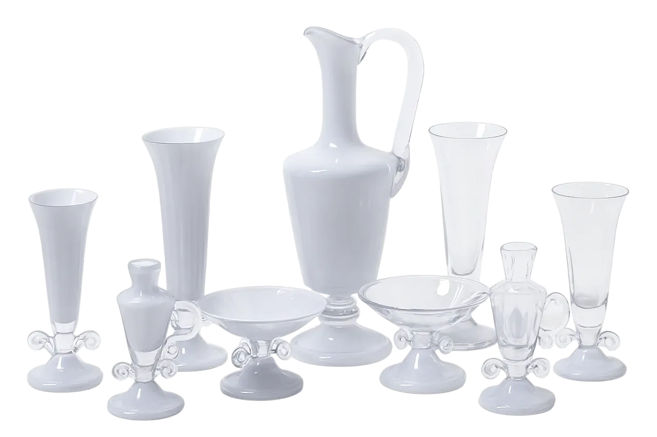 Collezione di vetreria da nove pezzi, anni '70 11