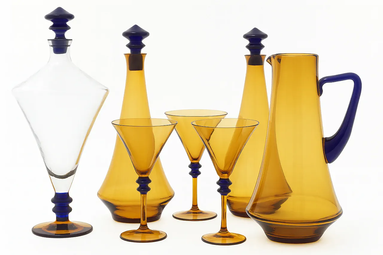 Set di vetreria da sette pezzi, anni '70 1