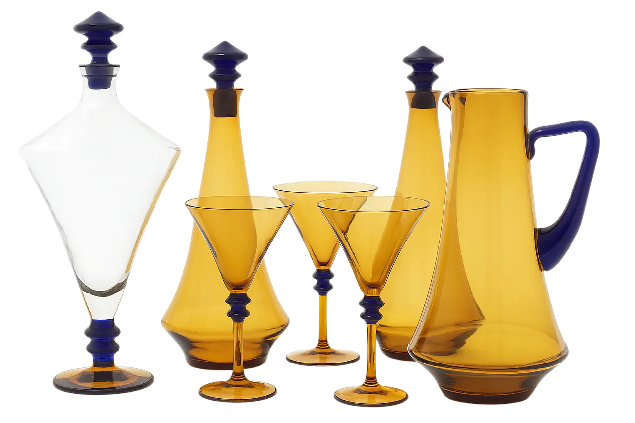 Set di vetreria da sette pezzi, anni '70 12