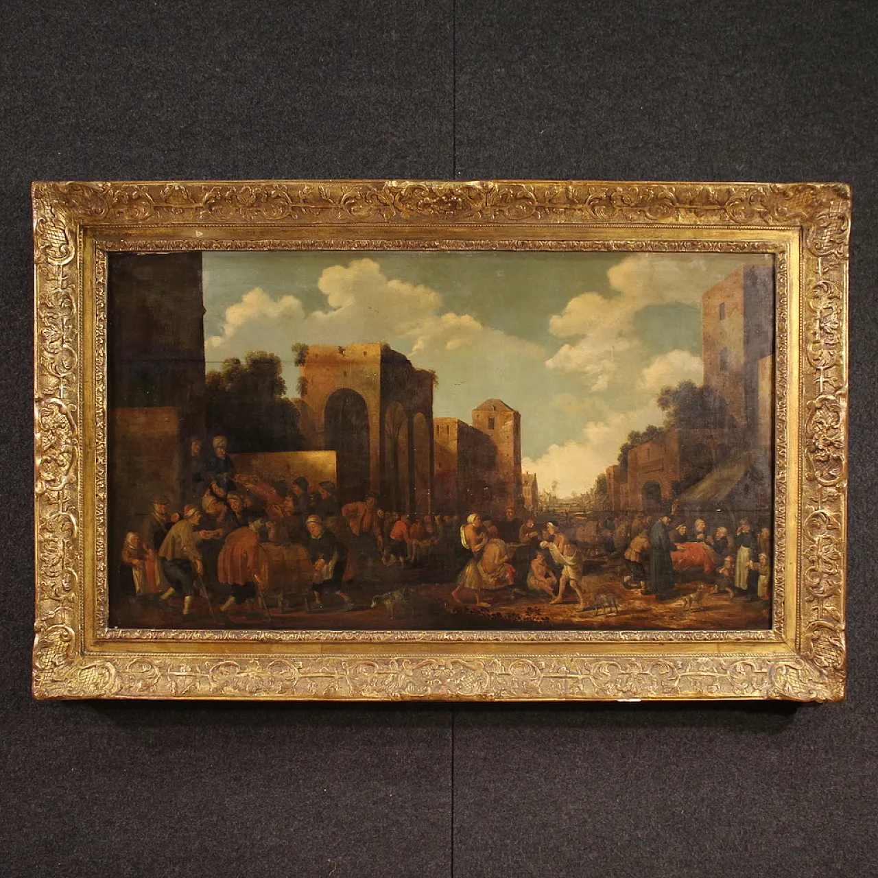 Flemish painting on panel signed Droochsloot and dated, 1646 1