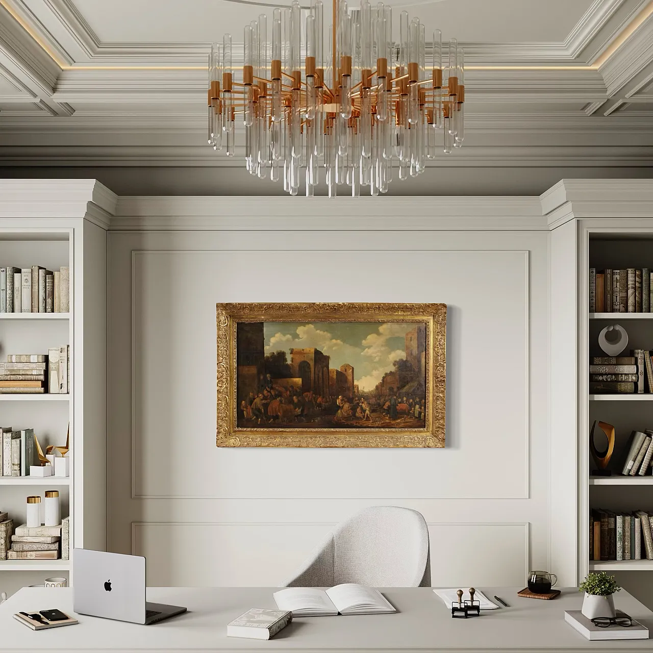 Flemish painting on panel signed Droochsloot and dated, 1646 7