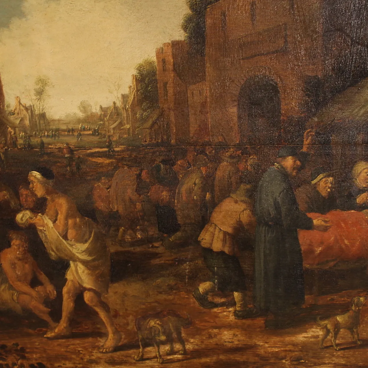 Flemish painting on panel signed Droochsloot and dated, 1646 12