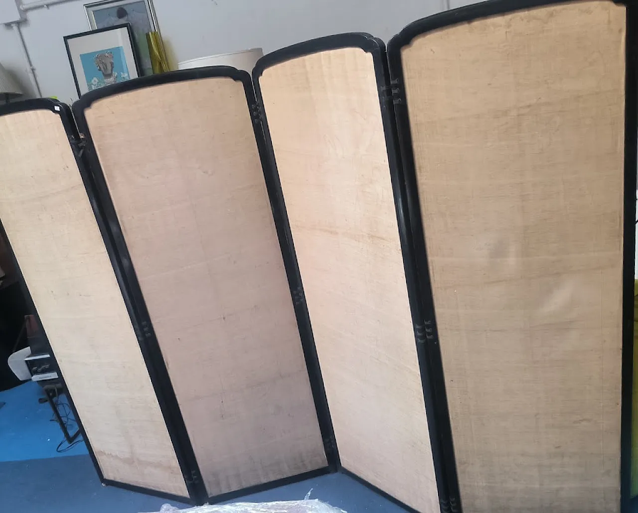 Paravento GIAPPONE in legno, ricamato in seta, '800 21