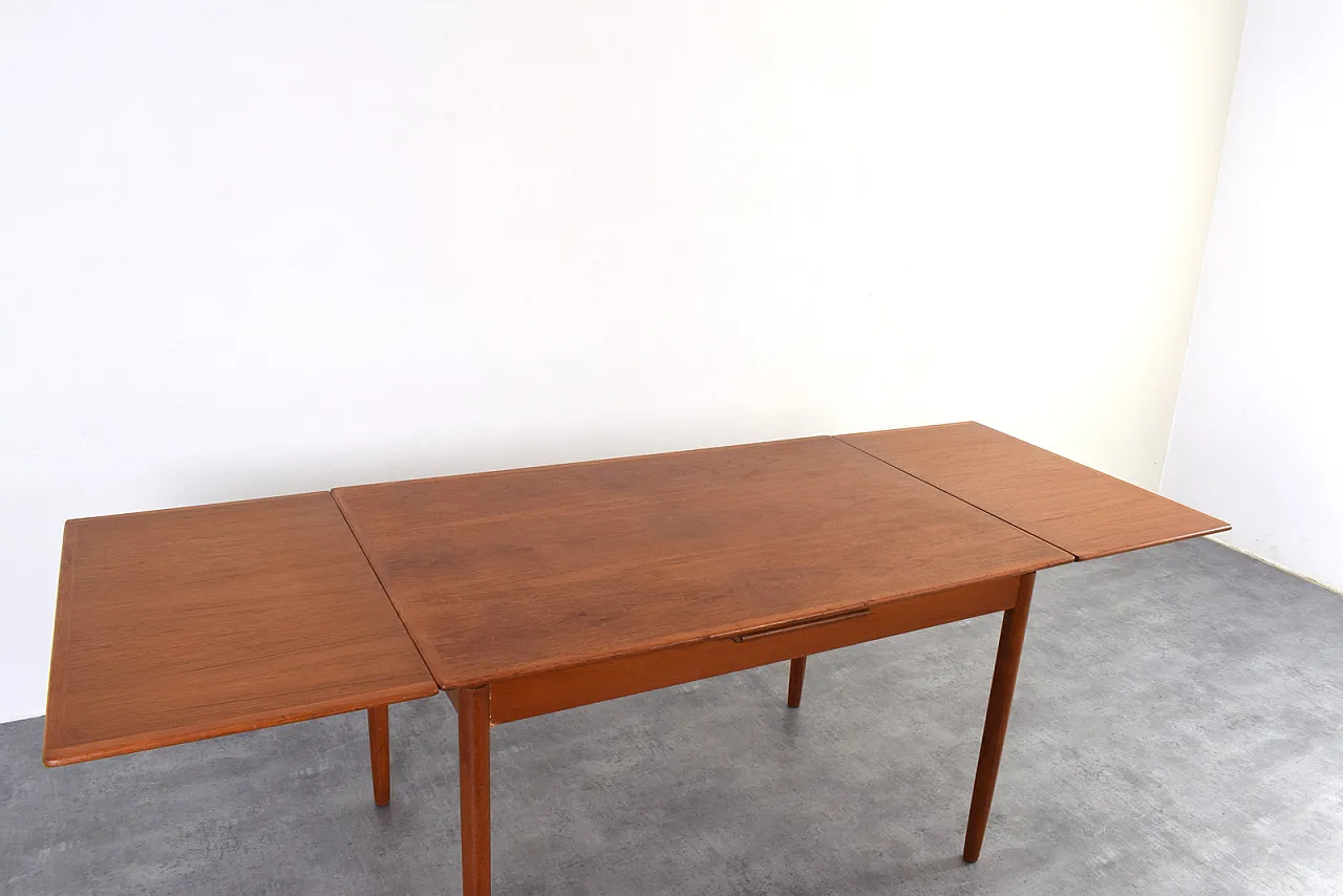 Mid-Century Danish Teak Extendable Dining Table, 1960s 14