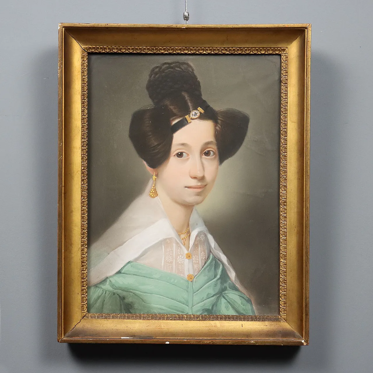 Pastello su carta, montato su telaio in legno, '800 1