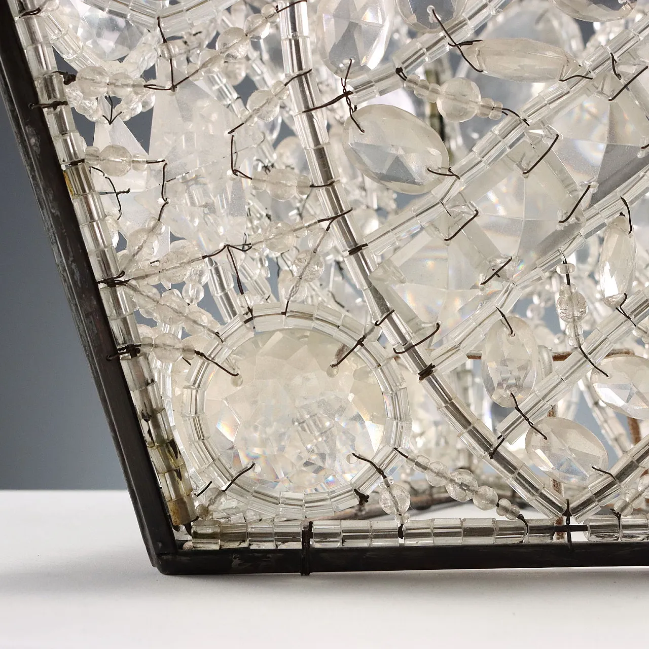 4 Paralumi triedro in vetro di Murano e metallo, '900 7