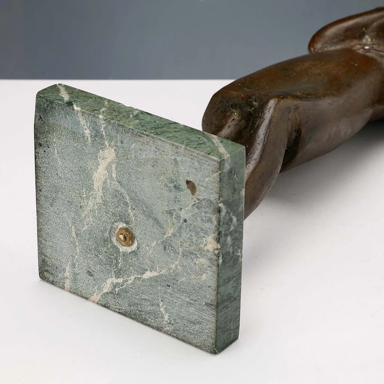 Bronze sculpture on marble base depicting shepherdess, 20th century 10