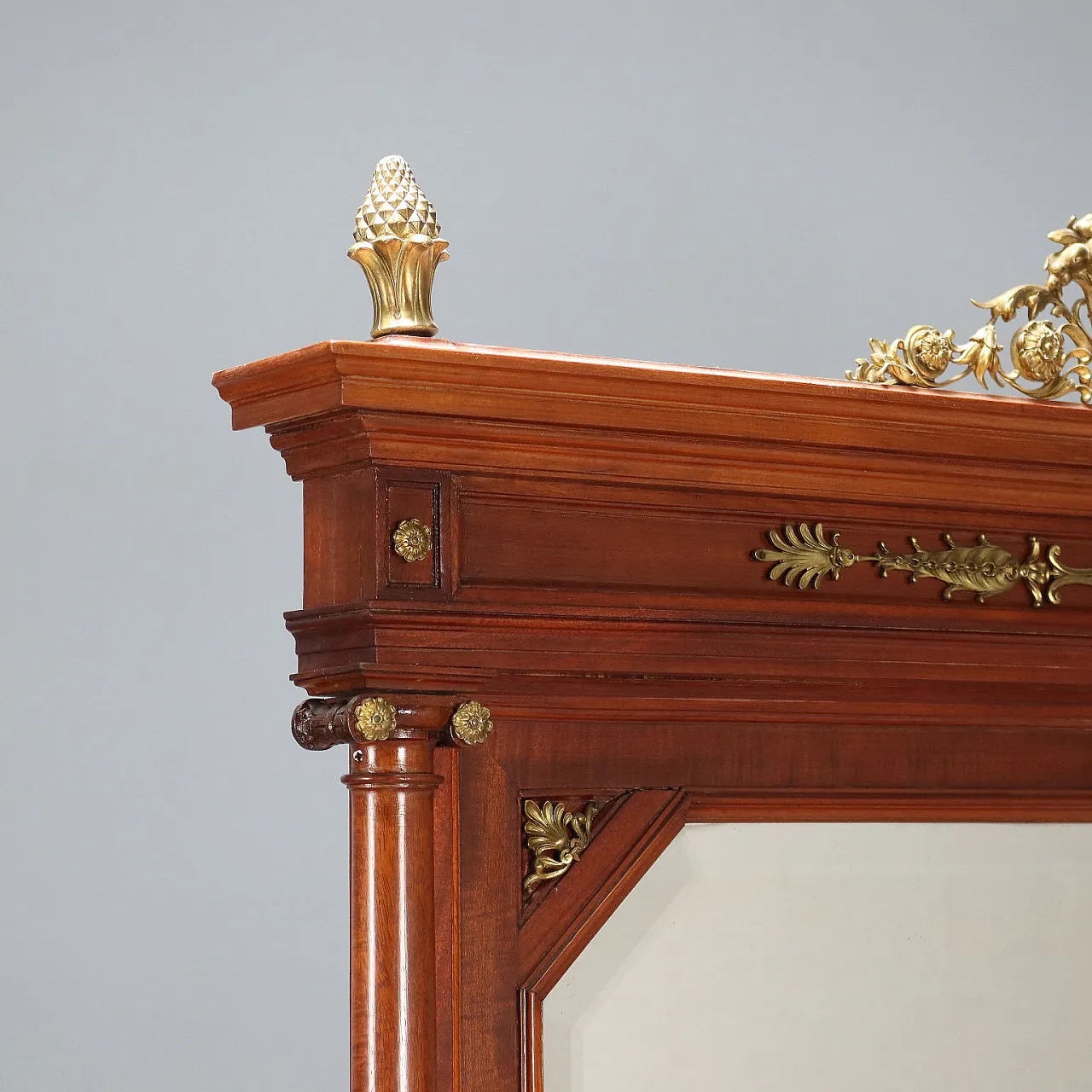 Credenza in mogano con specchio, primo '900 4